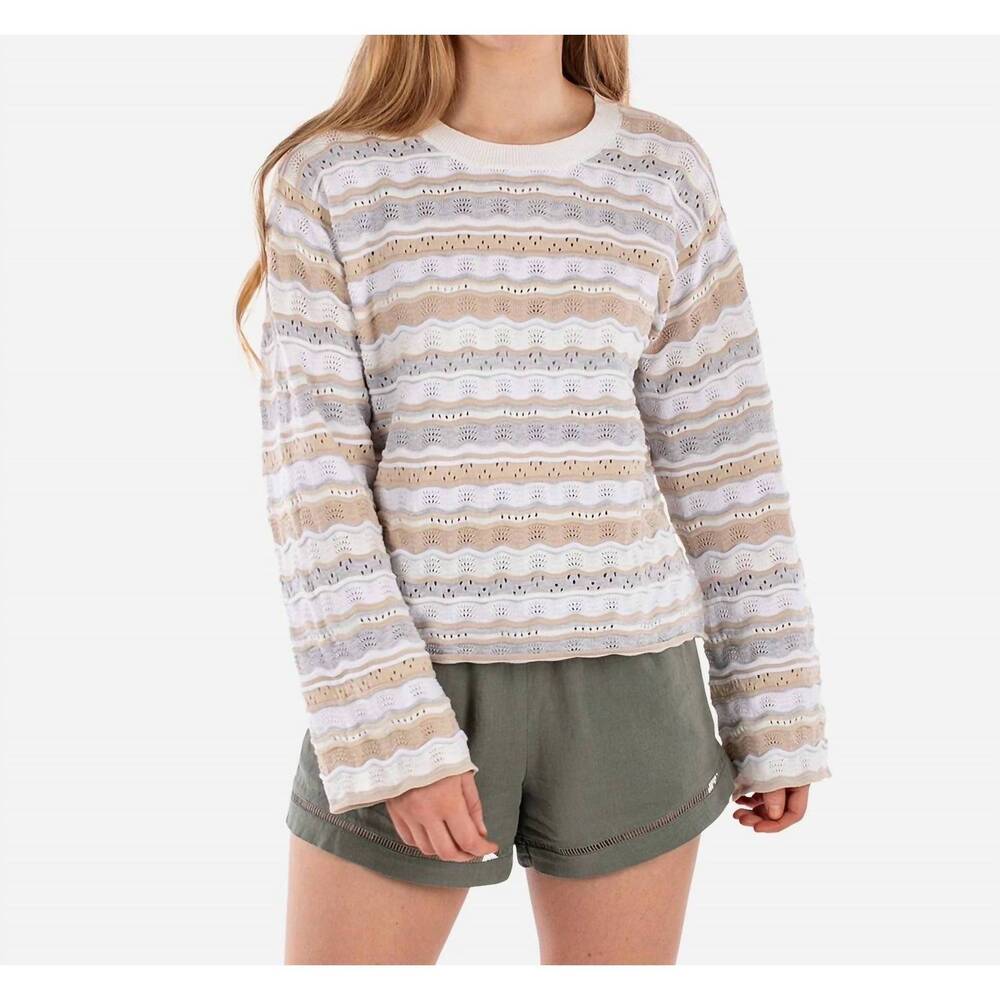 NEW JETTY lockwood pointelle sweater in neutral